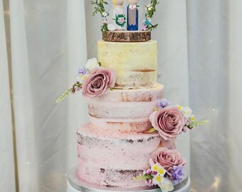Wooden Wedding Cake Toppers, Personalised, Custom Made