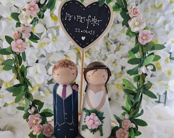 Personalised Wooden Wedding Cake Toppers