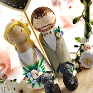 Gepersonaliseerde houten bruidstaarttoppers