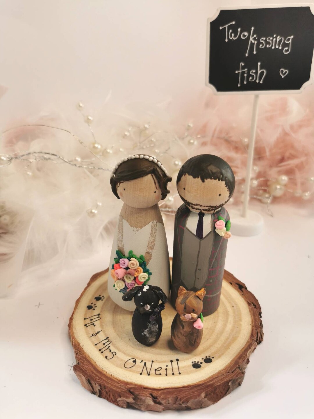 Personalised Wooden Wedding Cake Toppers - Etsy
