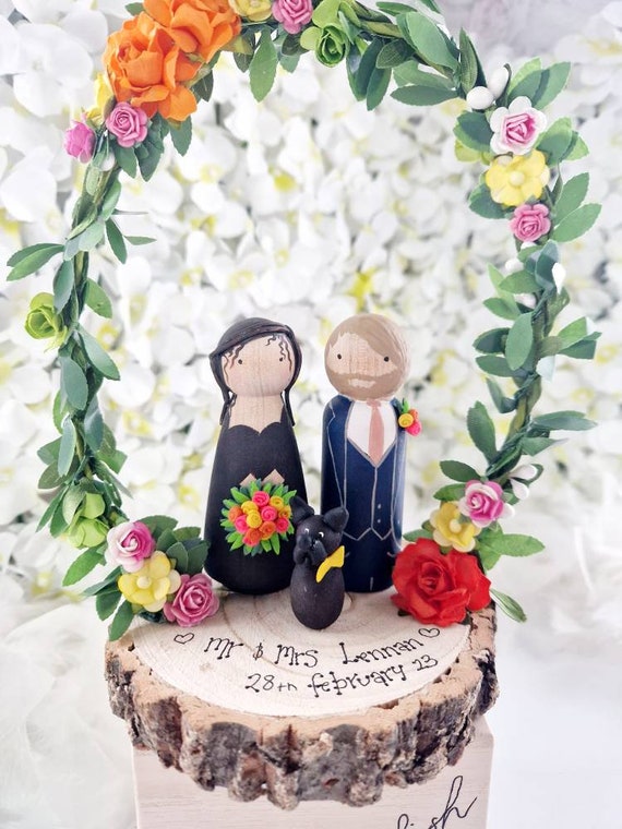 Personalised Wooden Wedding Cake Toppers