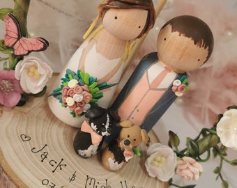 Personalised Wooden Wedding Cake Toppers