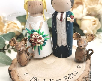 Personalised Wooden Wedding Cake Toppers