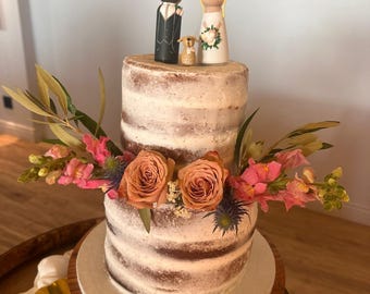 Wooden Wedding Cake Toppers, Personalised, Custom Made