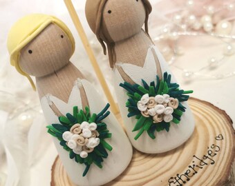 Personalised Wooden Wedding Cake Toppers