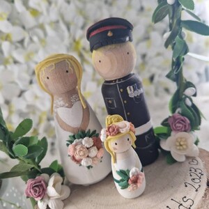 Wooden Peg Wedding Cake Toppers, Personalised