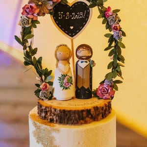 Hölzerne Hochzeitstorte Topper, Personalisiert, Nach Maß