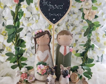 Personalised Wooden Wedding Cake Toppers