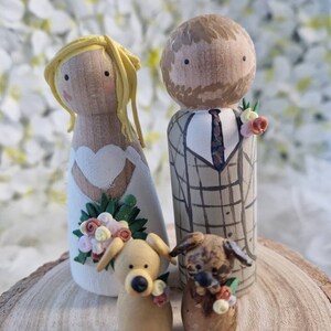 Gepersonaliseerde houten bruidstaarttoppers