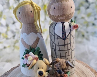 Personalised Wooden Wedding Cake Toppers