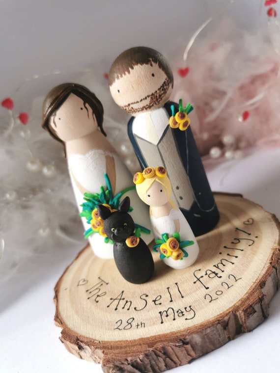 Personalised Wooden Wedding Cake Toppers