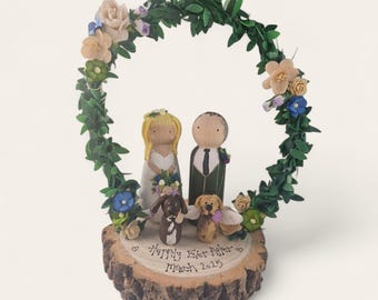 Personalised Wooden Wedding Cake Toppers, Gay Wedding, Bride and Groom, Lgbt