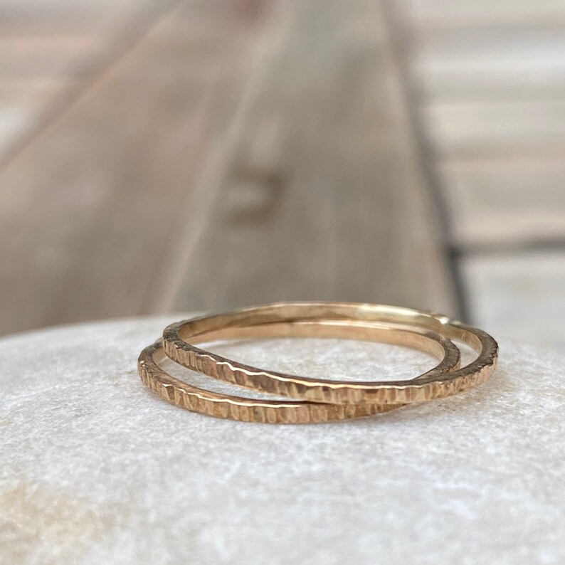 Dainty 14k Gold Stacking Rings - Etsy