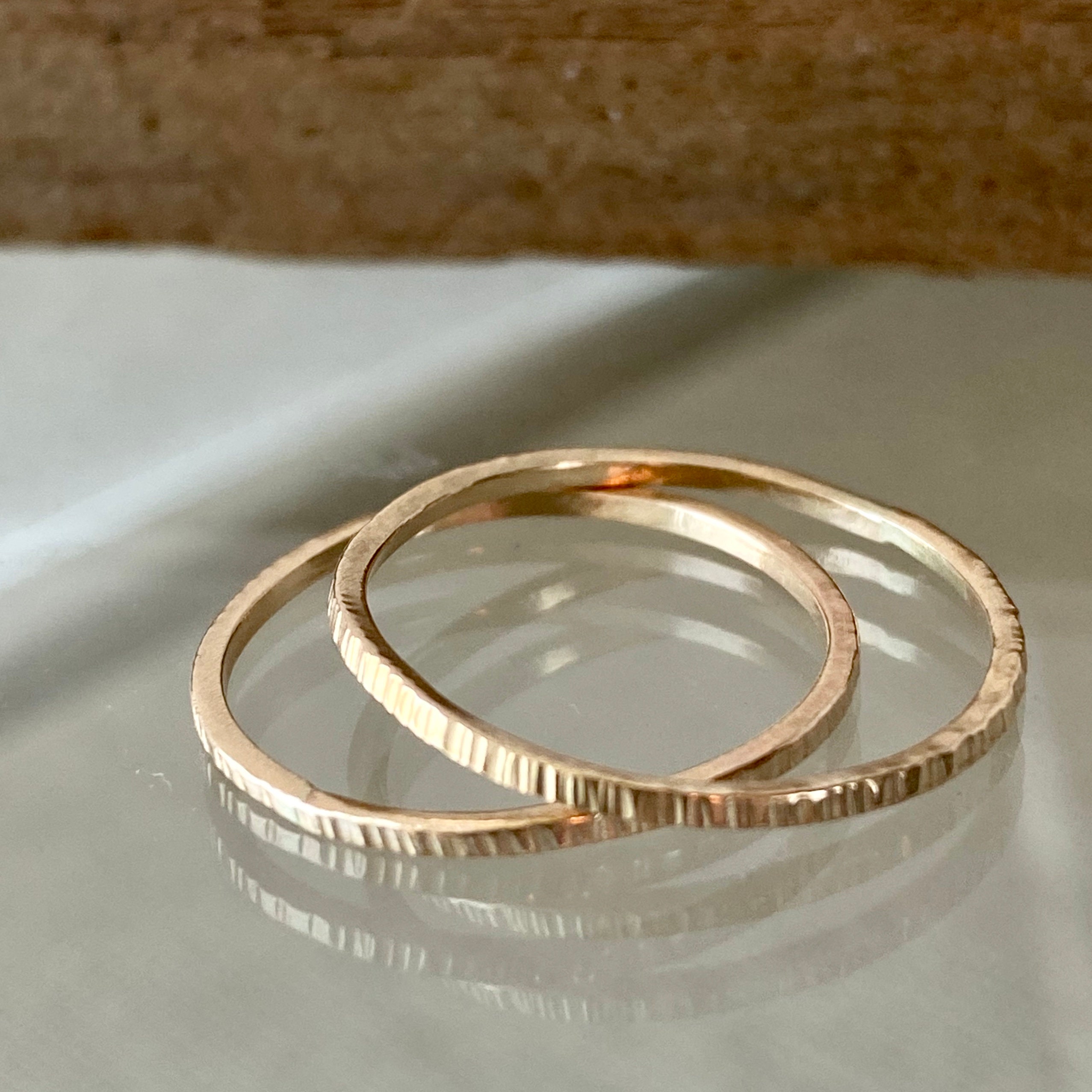 Dainty 14k Gold Stacking Rings - Etsy