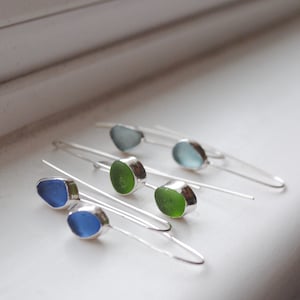 Sea glass | Sea Glass Earrings I Sea Glass Threader Earrings I Sea Glass Jewelry