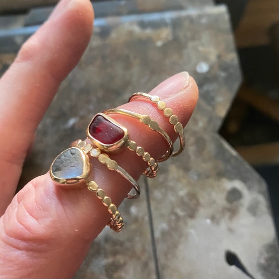 Sea Glass | Sea Glass Ring | 14k Gold Sea Glass Ring | Sea Glass Jewelry