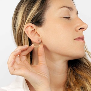 Square Hoop Earrings I Tiny Gold Hoops I Tiny Silver Hoops