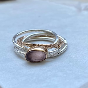 Anello in vetro di mare / Anello antistress in vetro di mare