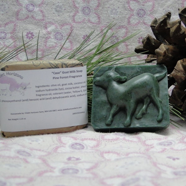 Case Pine Woods Goat Milk Soap -  Homemade Handmade Natural Ingredient - Moisturizing Conditioning All Skin Types - Farm Fresh - Gift