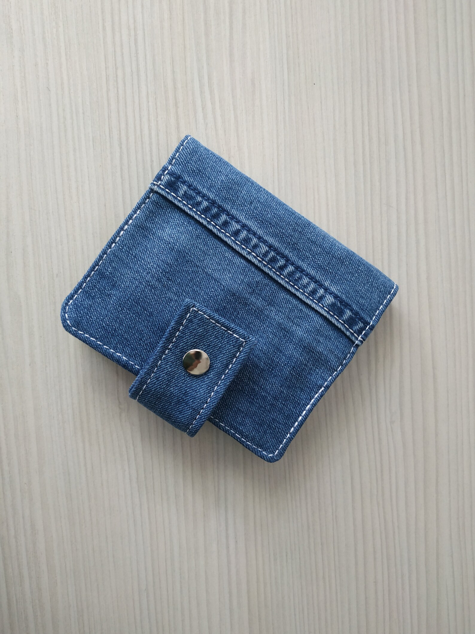 Small Wallet Bi Fold Wallet Denim Wallet Wallet for Women Etsy