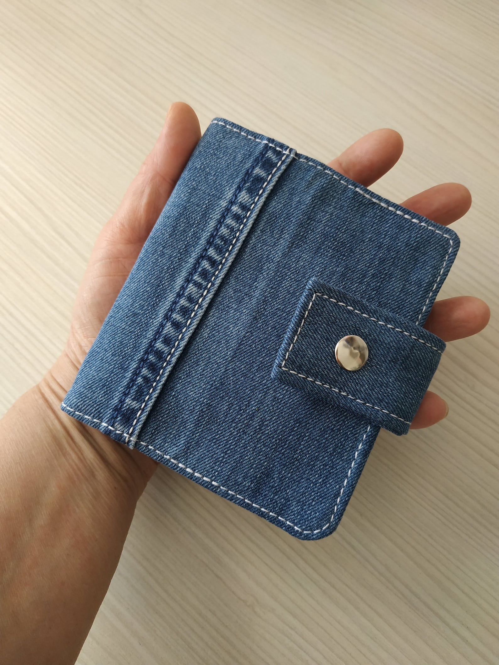Small Wallet Bi Fold Wallet Denim Wallet Wallet for Women Etsy