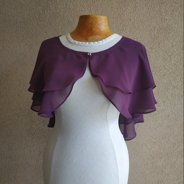 Bridal Cape, Purple  Cape, Bridal Capelet, Dress Cover Up, Wedding Cape, Wedding Wrap, Cape Mariage, Wedding Capelet, Braut Cape