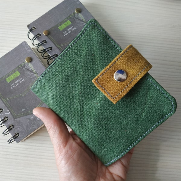 Fabric wallet, Waxed canvas wallet, Small bifold wallet, Green wallet, Wallet for men, Credit cards wallet, Women's wallet, Handmade wallet