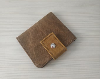 Small women's wallet, Men's wallet, Waxed canvas wallet, Wallet men, Small fabric wallet, Vegan Wallet, Handmade, Bi fold wallet for women