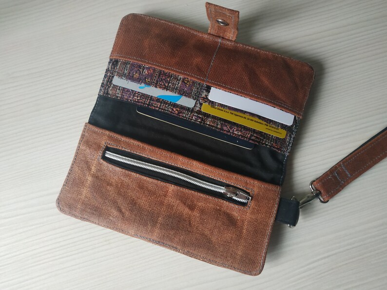 Women's Wallet Waxed Canvas Wallet Fabric Travel Wallet Etsy
