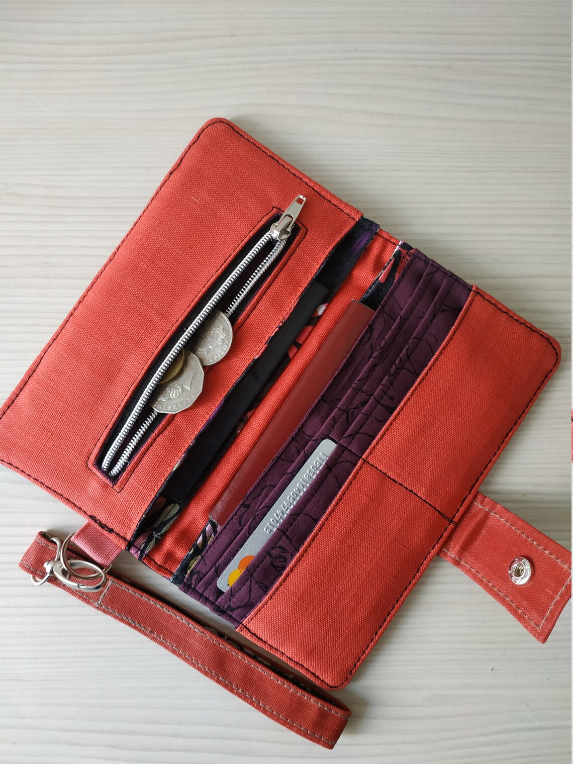 Women's Long Wallet Handmade Wallet Travel Organizer Etsy