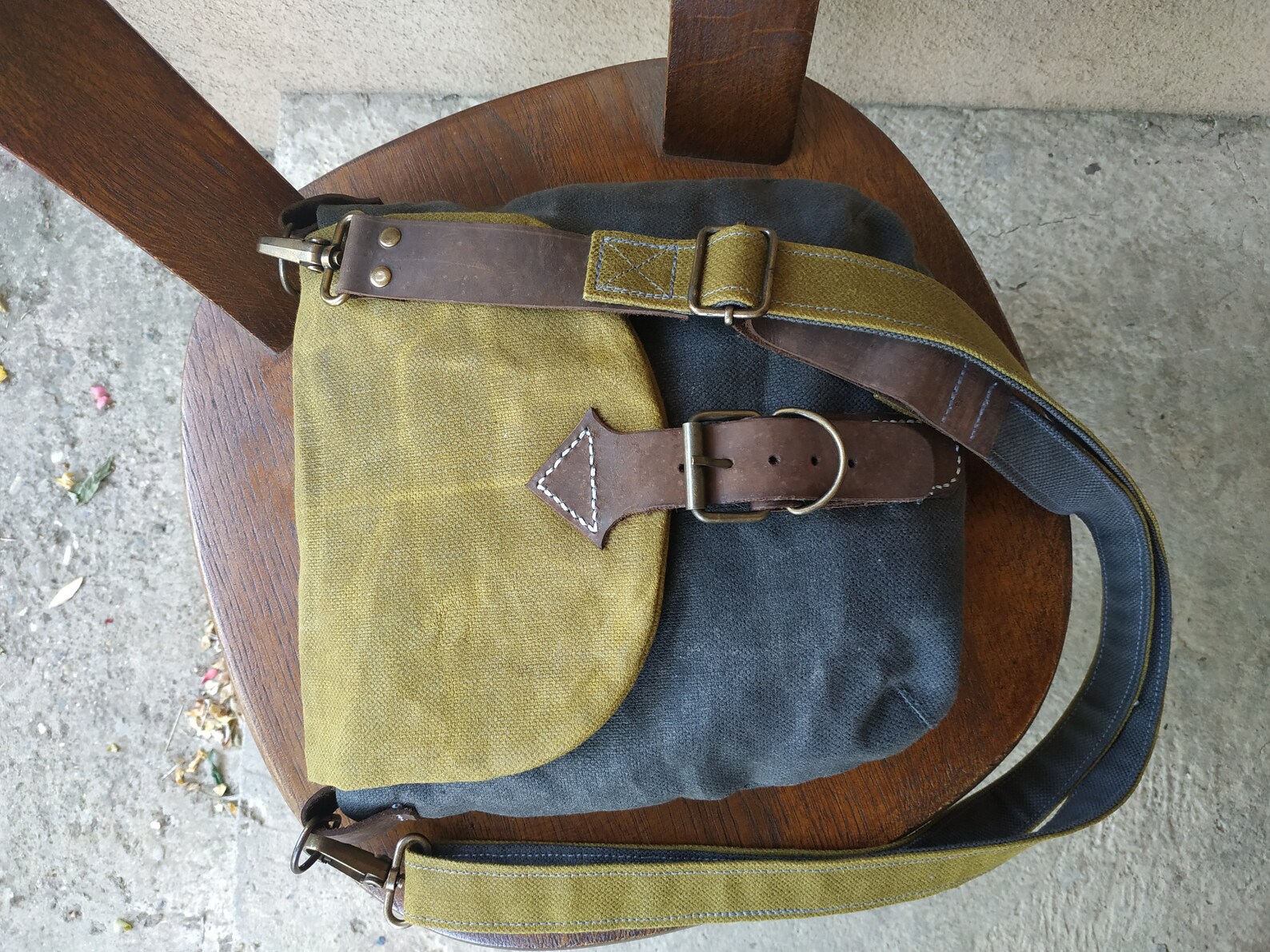 Waxed Canvas Bag for Men, Small Shoulder Bag, Men's Crossbody Bag, Bag
