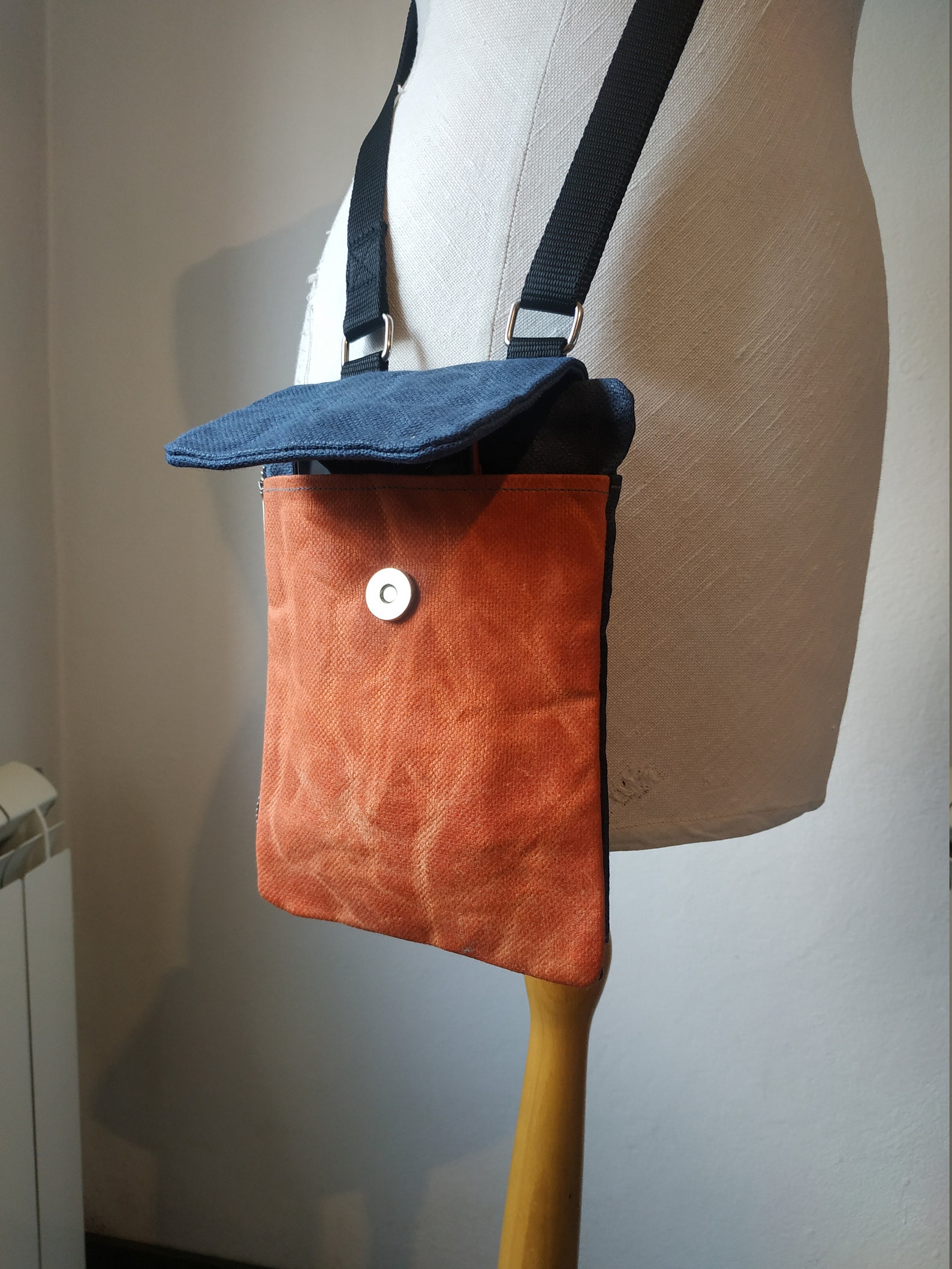 Waxed Canvas Crossbody Bag, Small Crossbody Purse, Waxed Canvas Purse