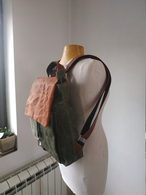 Small canvas deals backpack purse