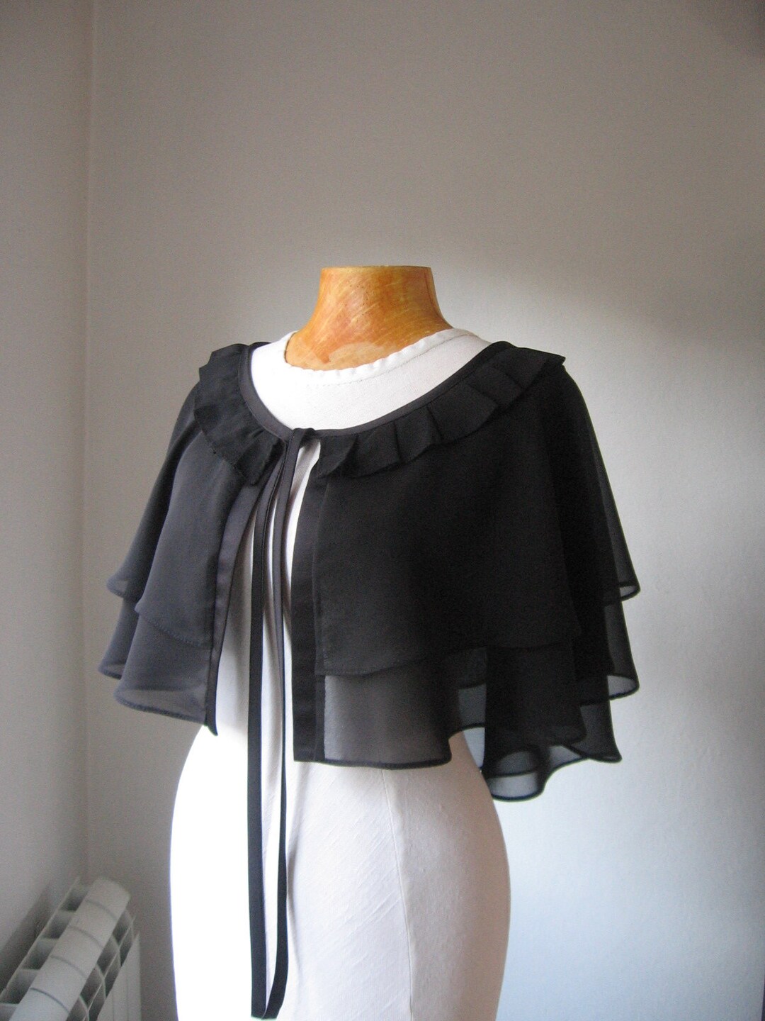 Black Bridal Cape, Black Dress Cover Up, Black Wedding Wrap, Black