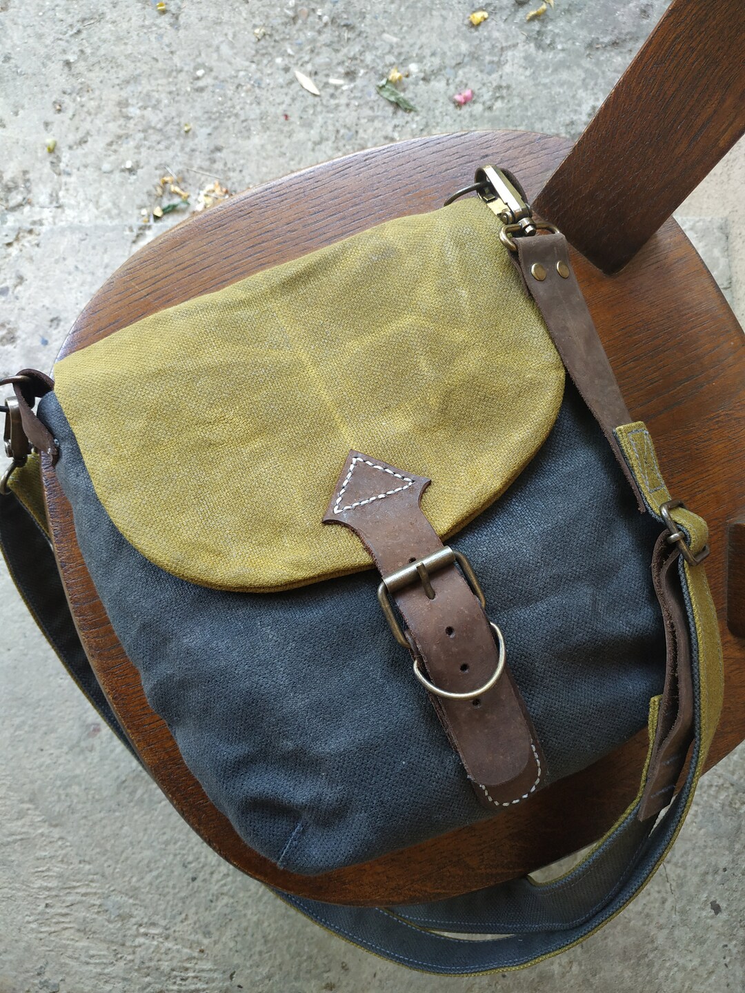 Waxed Canvas Bag for Men, Small Shoulder Bag, Men's Crossbody Bag, Bag