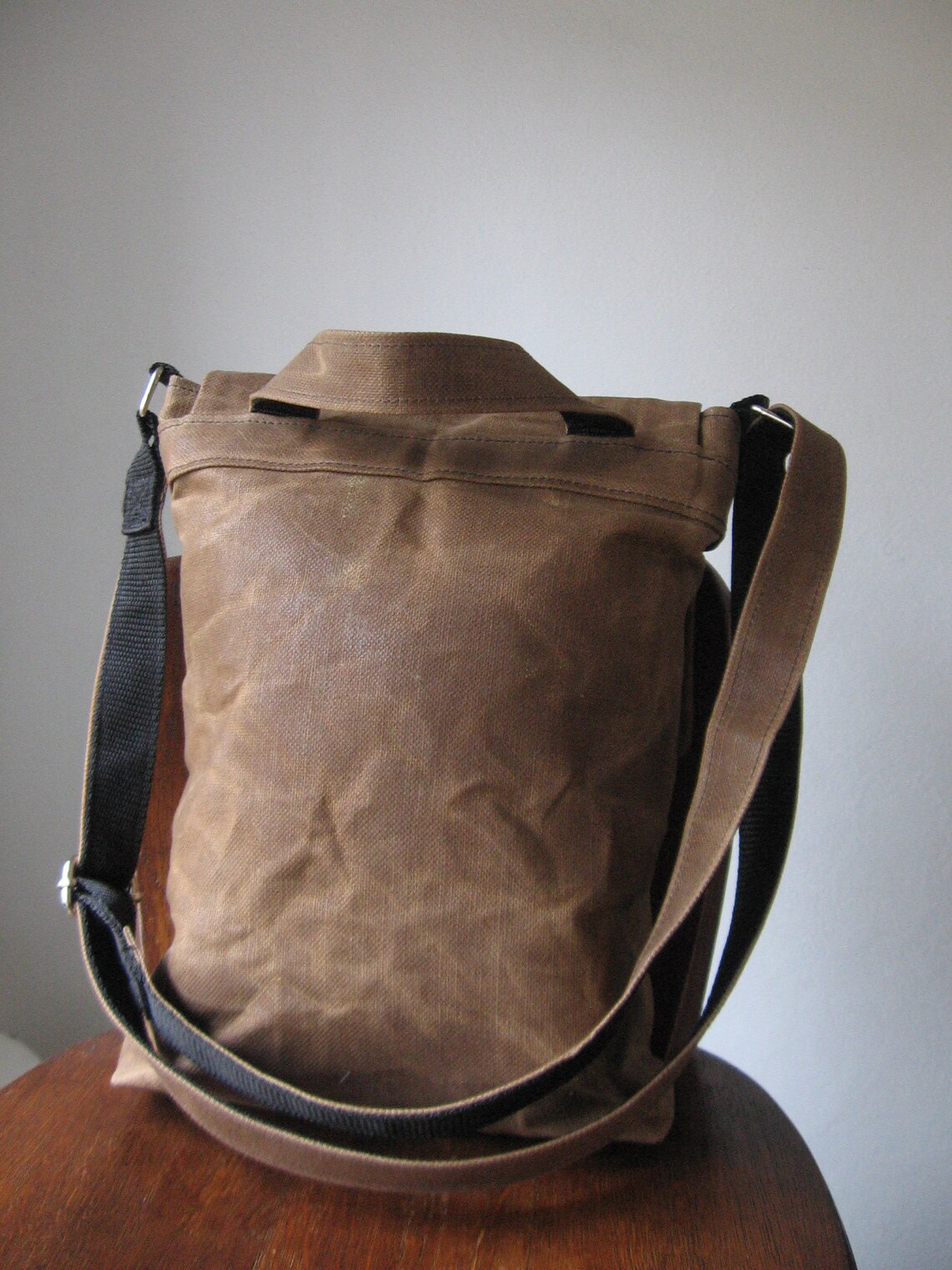 Waxed Canvas Bag Canvas Crossbody Bag Crossbody Purse Brown Etsy