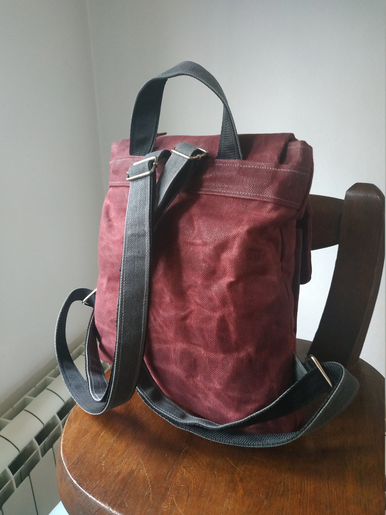 Waxed Canvas Bag Waxed Canvas Backpack Mini Backpack Etsy