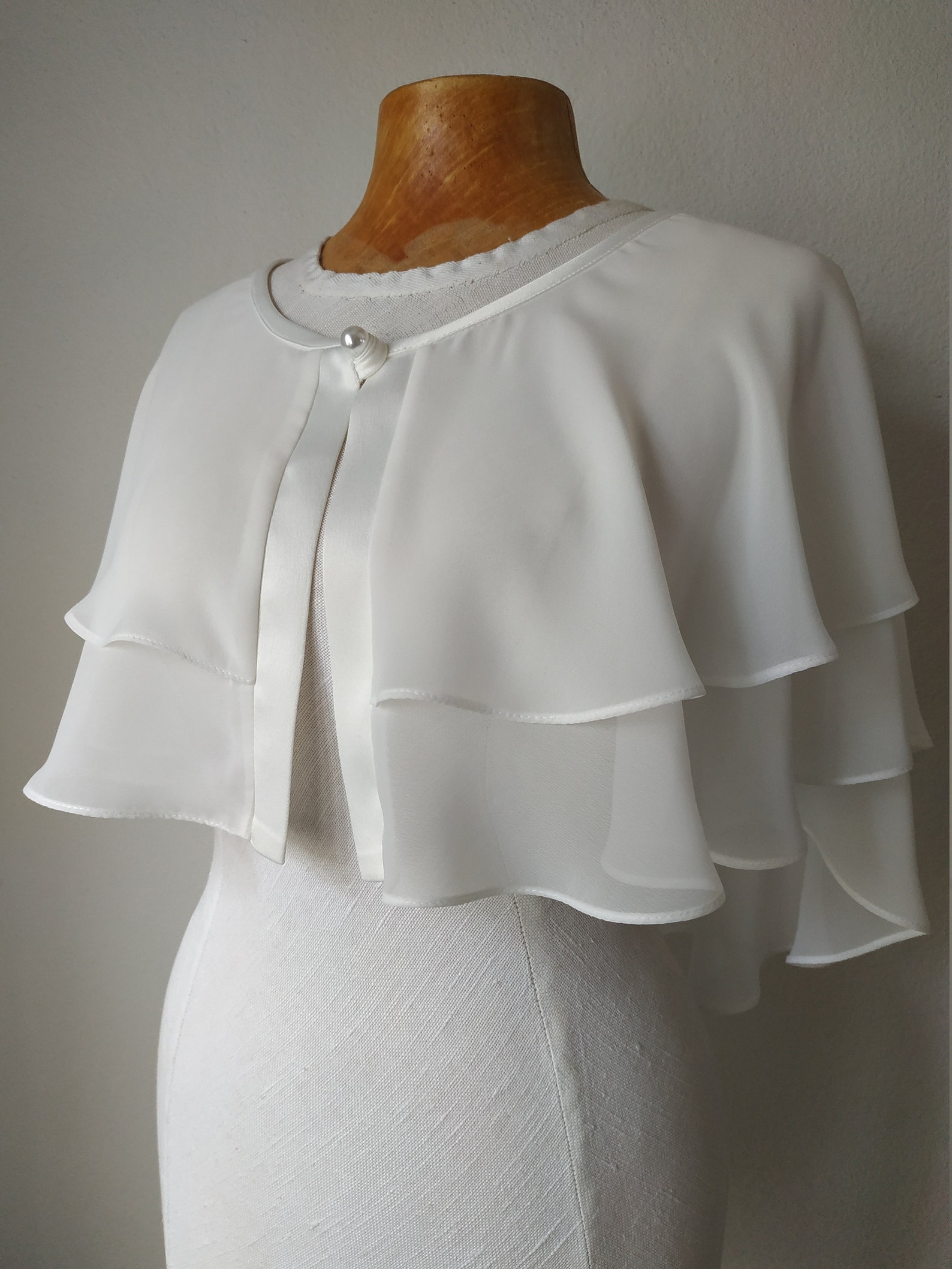Ivory Silk Wedding Cape