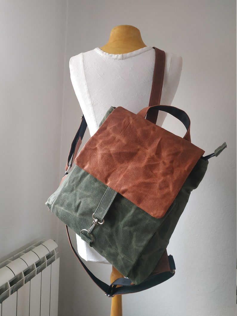 Waxed Canvas Backpack Mini Backpack Mini Rucksack Waxed - Etsy