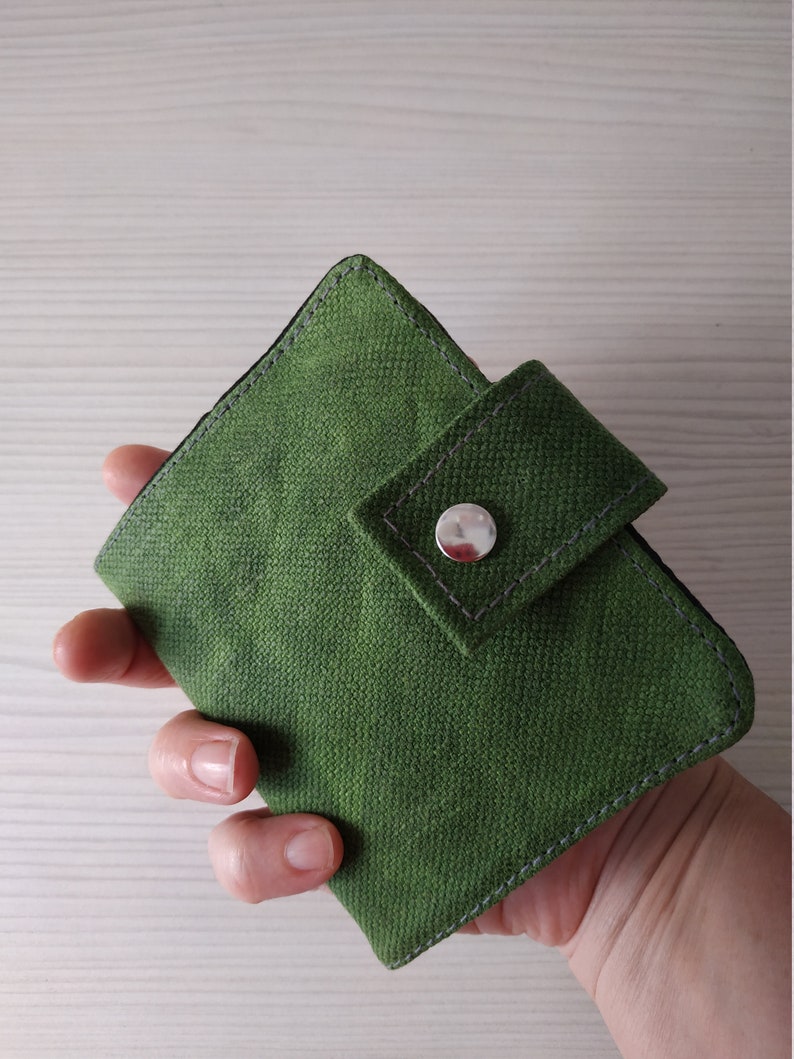 Small wallet Waxed canvas wallet Wallet for women Wallet Etsy