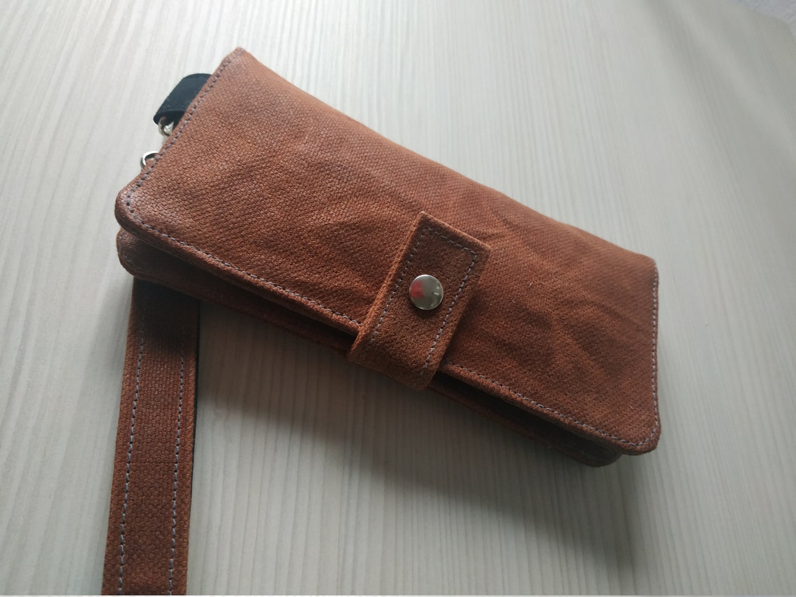 Women's Wallet Waxed Canvas Wallet Fabric Travel Wallet Etsy