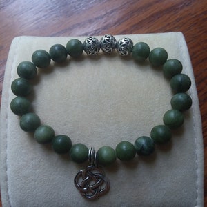 Irish Connemara Marble Bead Stretch Bracelet Celtic/Made in Ireland