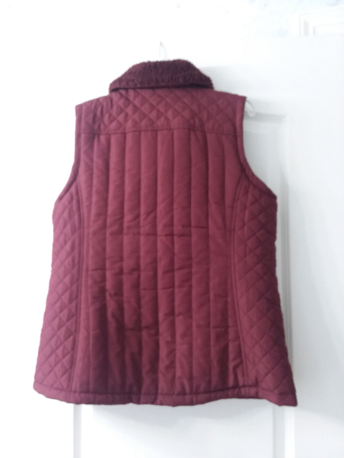 QVC Denim & Co. Quilted vest With Faux Fur Lining And Collar Etsy