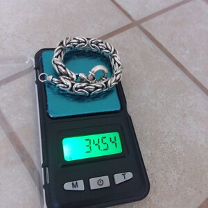 Chunky Byzantine Bracelet 925 Sterling Silver Made In Italy 35 GRAMS