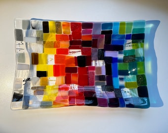 Clear Rainbow Rectangle Tray