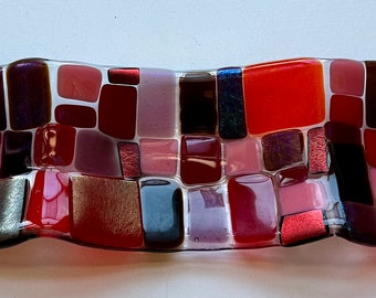 Red 3 Section Mosaic Tray