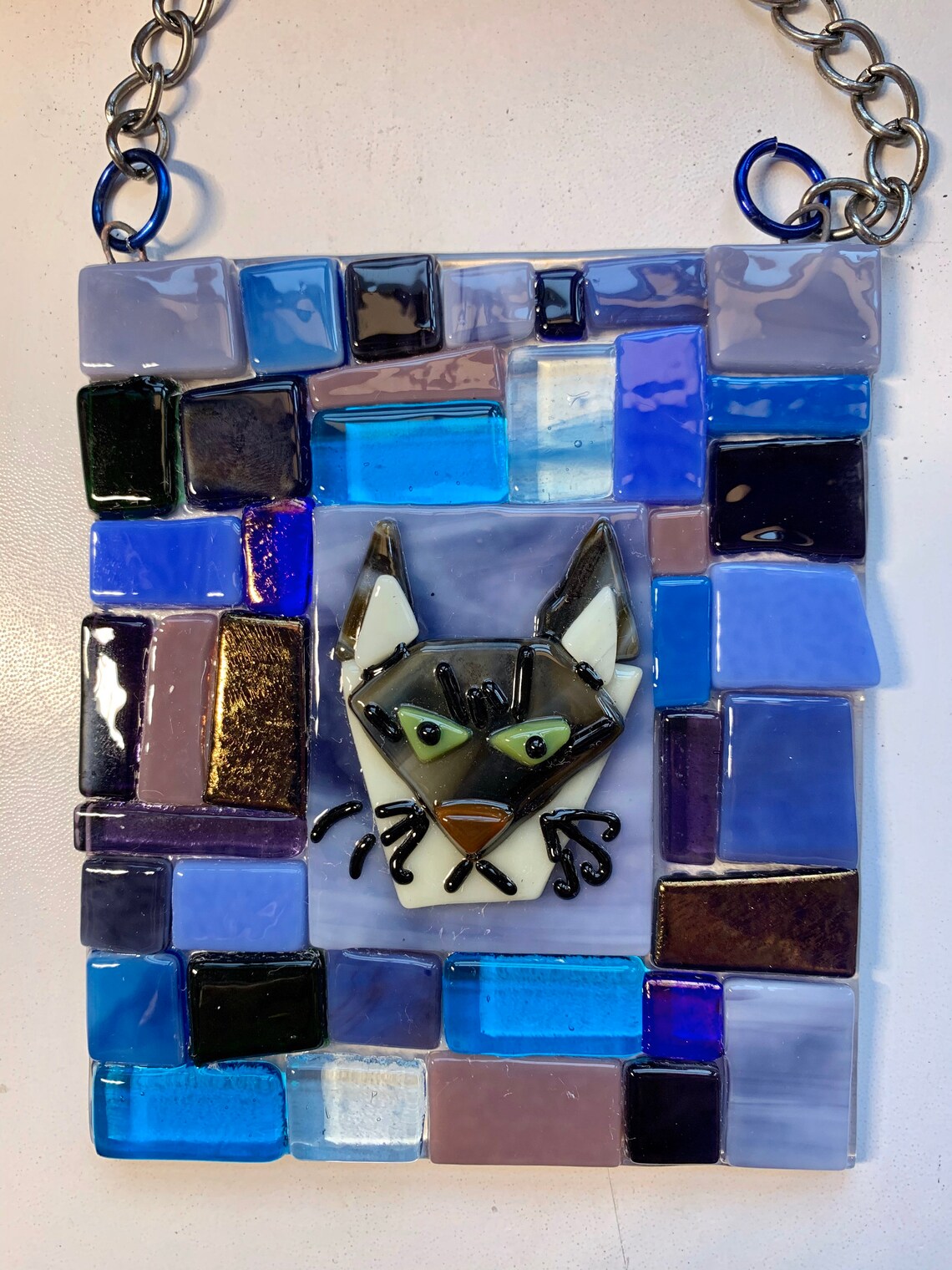 Mosaic Cat Hanging Art Etsy