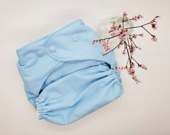 Baby Blue PUL Pocket Cloth Diaper Set Option