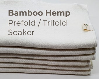 Bamboo Hemp Prefold / Trifold Soaker Insert | Cloth Diaper
