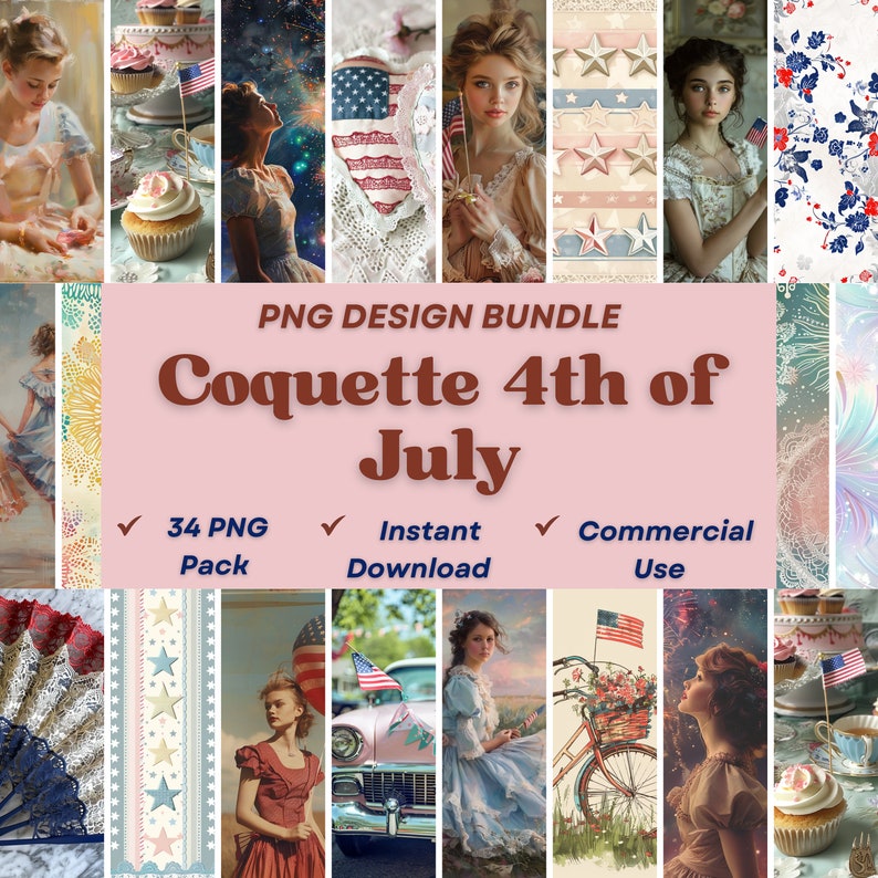 70+ Coquette 4th of July PNG Design Bundle | 4th of Juli PNG | Coquette ...